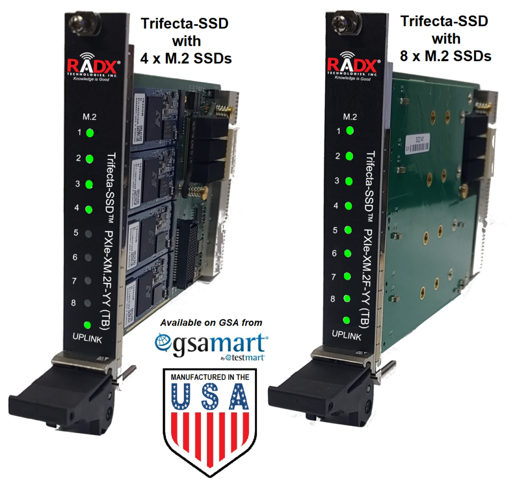 Trifecta PXIe-4M.2F-XTB and PXIe-8M.2F-XTB COTS, Single-Slot SSD RAID Modules 14MAR222 (USA & GSAMART)